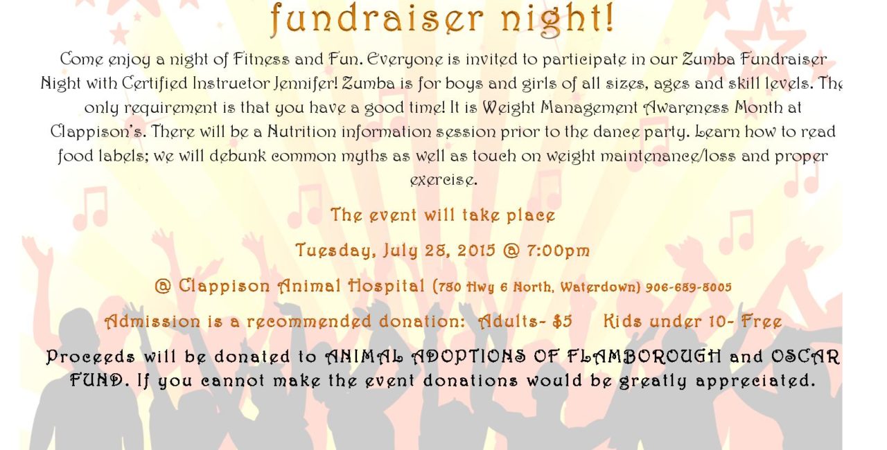 Zumba and Nutrition fundraiser night event poster